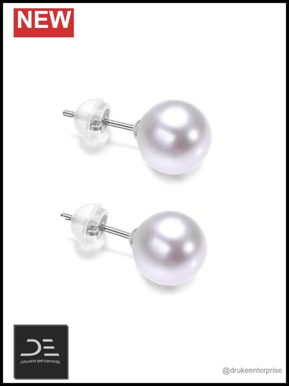 Akoya Pearl Dangle Earrings 18K Gold Stud Gift for Women Wife Mom